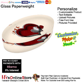 Heart Magic Beige Paperweight Oval ペーパーウェイト