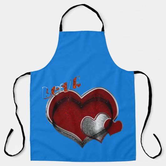 Heart Magic Blue Large Apron エプロン (正面)