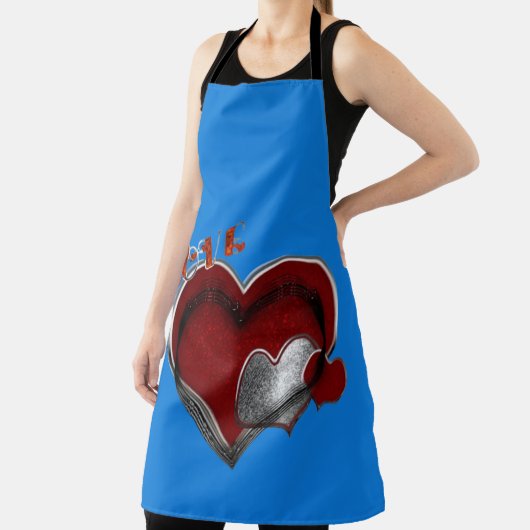 Heart Magic Blue Large Apron エプロン (インサイチュ)