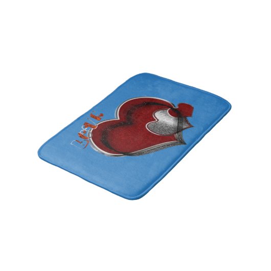 Heart Magic Blue Large Bath Mat バスマット (アングル)