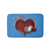 Heart Magic Blue Large Bath Mat バスマット (正面)