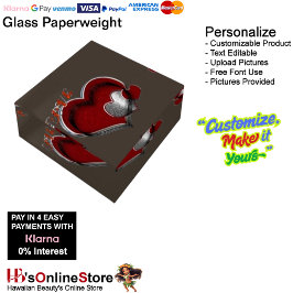 Heart Magic Brown Paperweight Square ペーパーウェイト