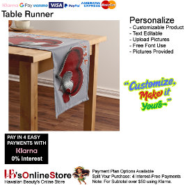 Heart Magic Gray Table Runner Household Linen ロングテーブルランナー