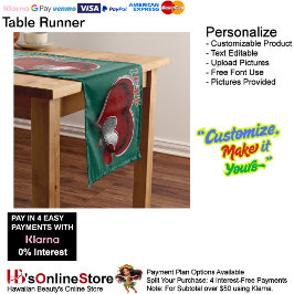 Heart Magic Green Table Runner Household Linen ロングテーブルランナー