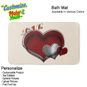 Heart Magic Love Bath Mat with a Beige Background バスマット