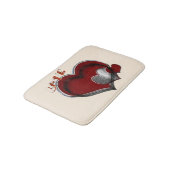 Heart Magic Love Bath Mat with a Beige Background バスマット (アングル)