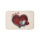 Heart Magic Love Bath Mat with a Beige Background バスマット (正面)