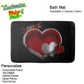 Heart Magic Love Bath Mat with a Black Background バスマット