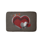 Heart Magic Love Bath Mat with a Brown Background バスマット (正面)