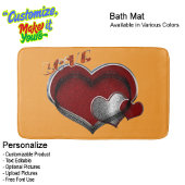 Heart Magic Love Bath Mat with a Orange Background バスマット
