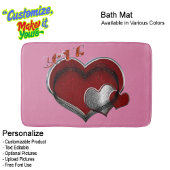 Heart Magic Love Bath Mat with a Pink Background バスマット
