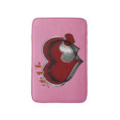 Heart Magic Love Bath Mat with a Pink Background バスマット (正面縦)