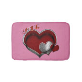 Heart Magic Love Bath Mat with a Pink Background バスマット (正面)