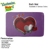 Heart Magic Love Bath Mat with a Purple Background バスマット