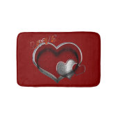 Heart Magic Love Bath Mat with a Red Background バスマット (正面)