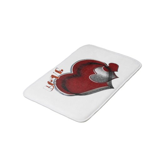 Heart Magic Love Bath Mat with a White Background バスマット (アングル)