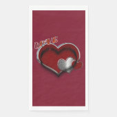 Heart Magic Maroon Paper Napkin Guest Towel (正面)