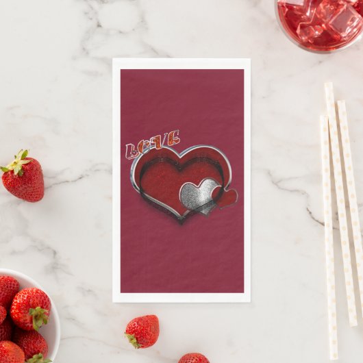 Heart Magic Maroon Paper Napkin Guest Towel  (インサイチュ)