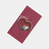 Heart Magic Maroon Paper Napkin Guest Towel (コーナー)