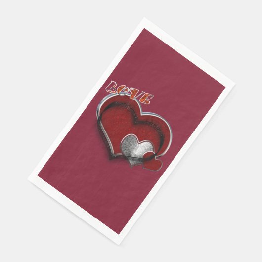 Heart Magic Maroon Paper Napkin Guest Towel  (コーナー)