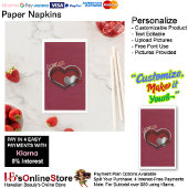 Heart Magic Maroon Paper Napkin Guest Towel 