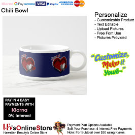 Heart Magic Navy Blue Gray Chili Bowl チリボウル
