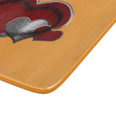 Heart Magic Orange Glass Cutting Board 15.2x17.8cm カッティングボード (角)