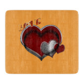 Heart Magic Orange Glass Cutting Board 15.2x17.8cm カッティングボード (正面)