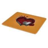 Heart Magic Orange Glass Cutting Board 15.2x17.8cm カッティングボード (角)