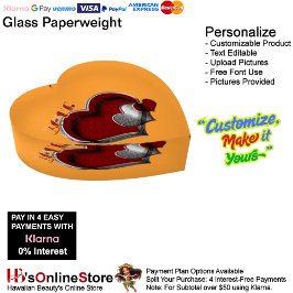 Heart Magic Orange Paperweight Heart ペーパーウェイト