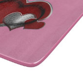 Heart Magic Pink Glass Cutting Board 15.2x17.8cm カッティングボード (角)