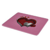 Heart Magic Pink Glass Cutting Board 15.2x17.8cm カッティングボード (角)