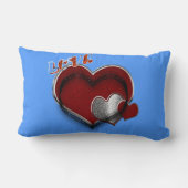 Heart Magic Polyester Light Blue Lumbar Pillow ランバークッション (裏面)