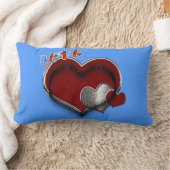 Heart Magic Polyester Light Blue Lumbar Pillow ランバークッション (ブランケット)