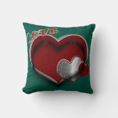 Heart Magic Polyester Square Dark Green Pillow クッション (正面)