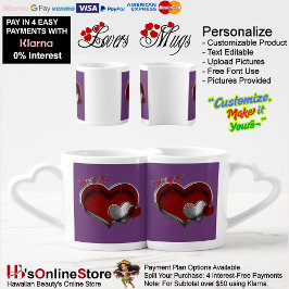 Heart Magic Purple Coffee Lovers Mug Set ペアカップ