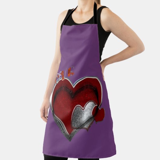 Heart Magic Purple Large Apron エプロン (インサイチュ)