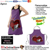 Heart Magic Purple Large Apron エプロン