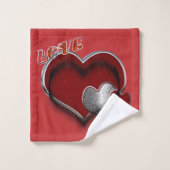 Heart Magic Red Bathroom Towel Set  バスタオルセット (ウォッシュタオル)