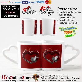 Heart Magic Red Coffee Lovers Mug Set ペアカップ