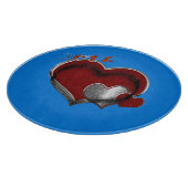 Heart Magic Round Blue Glass Cutting Board 30.4 cm カッティングボード (角)