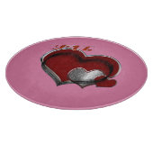 Heart Magic Round Pink Glass Cutting Board 30.4 cm カッティングボード (角)