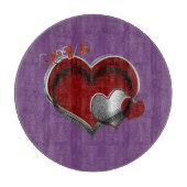 Heart Magic Round Purple Glass Cutting Board 30.4  カッティングボード (正面)