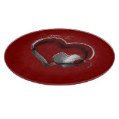 Heart Magic Round Red Glass Cutting Board 30.4 cm  カッティングボード (角)