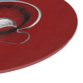 Heart Magic Round Red Glass Cutting Board 30.4 cm  カッティングボード (角)