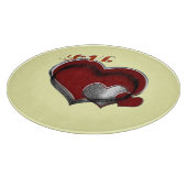 Heart Magic Round Yellow Glass Cutting Board  カッティングボード (角)
