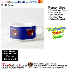 Heart Magic Royal Blue Gray Chili Bowl チリボウル
