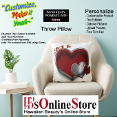 Heart Magic Square Polyester White Pillow クッション
