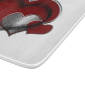Heart Magic White Glass Cutting Board 15.2x 17.8cm カッティングボード (角)
