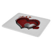 Heart Magic White Glass Cutting Board 15.2x 17.8cm カッティングボード (角)